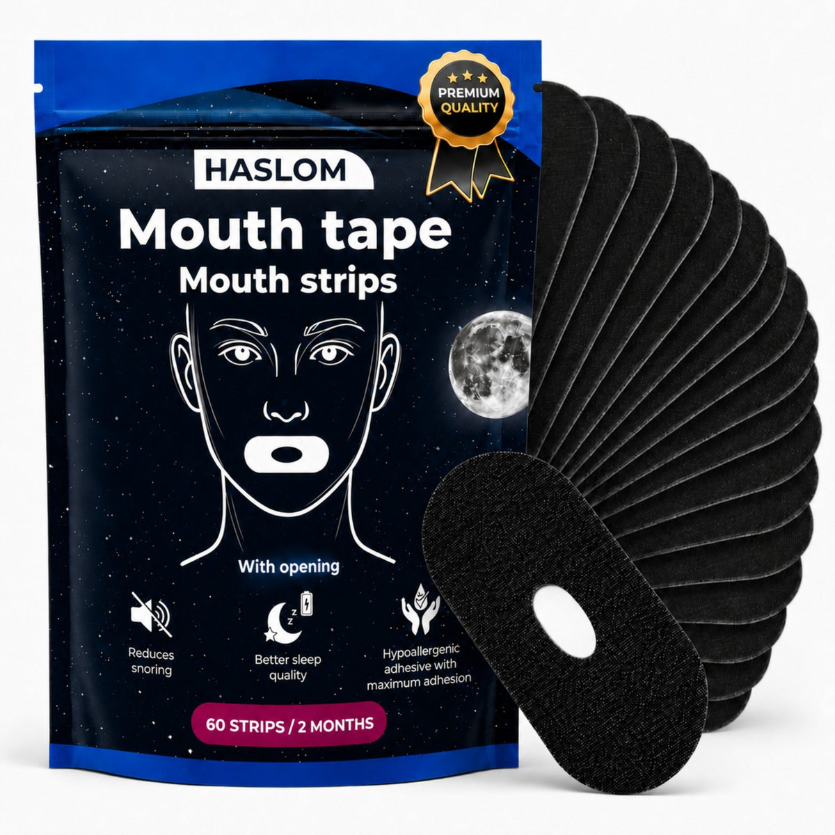 HASLOM mouth tape with a central hole