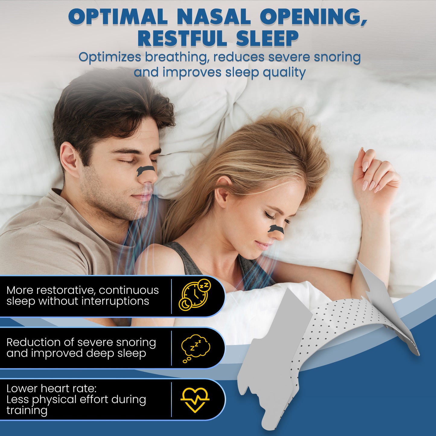 Haslom® Black Performance Nasal Strips - 30 strips