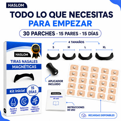 Contenido del kit: 30 parches, 4 tamaños de banda y aplicador