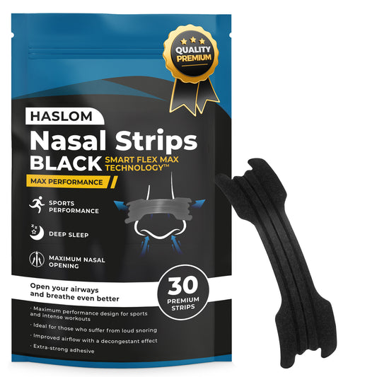 Haslom® Black Performance Nasal Strips - 30 strips