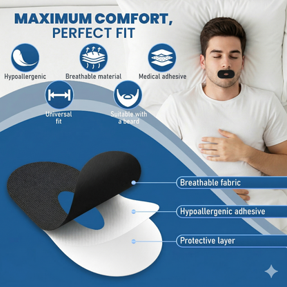 Haslom® Mouth Tape with Central Breathing Hole - 60 strips