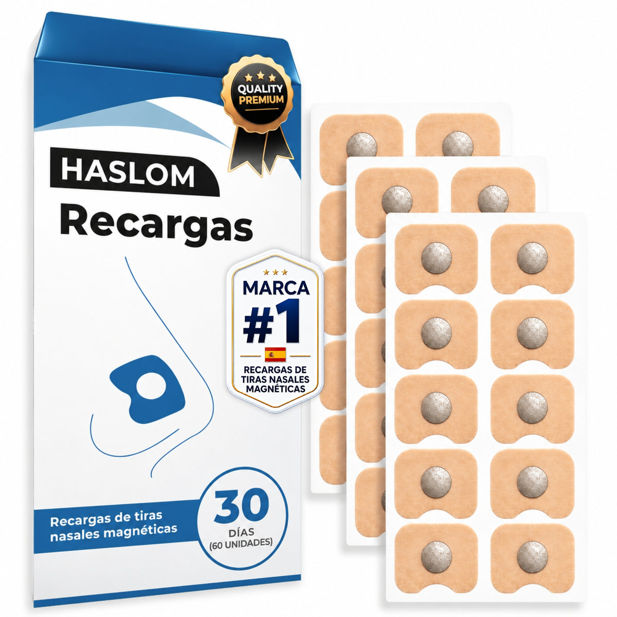 Recargas tiras nasales magnéticas HASLOM 30 días