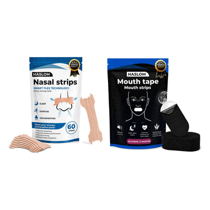 HASLOM Full Night Pack: nasal strips + mouth tape
