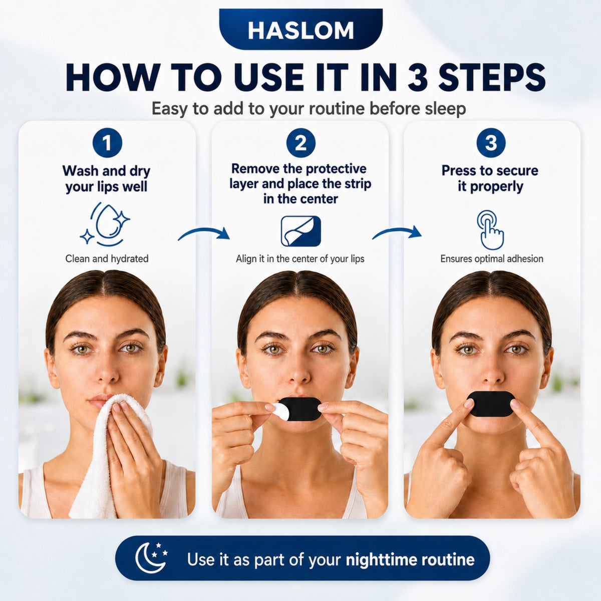 HASLOM mouth tape to breathe through your nose while you sleep