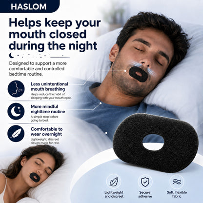 Hypoallergenic HASLOM mouth tape with a hole