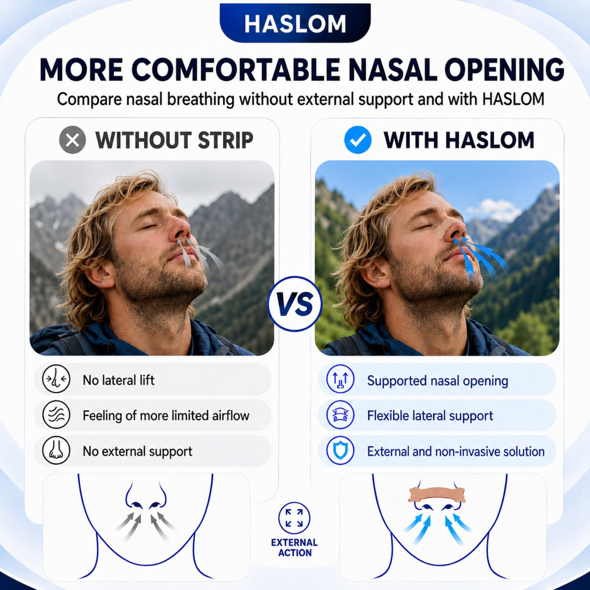 How to use HASLOM Premium nasal strips