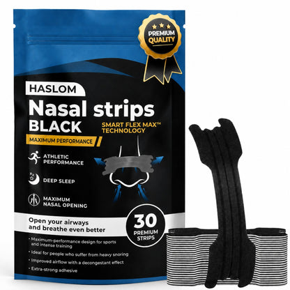 HASLOM Black Performance black sport nasal strips – 30 strips