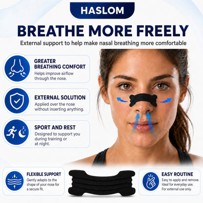 HASLOM Black sport nasal strip for running and training