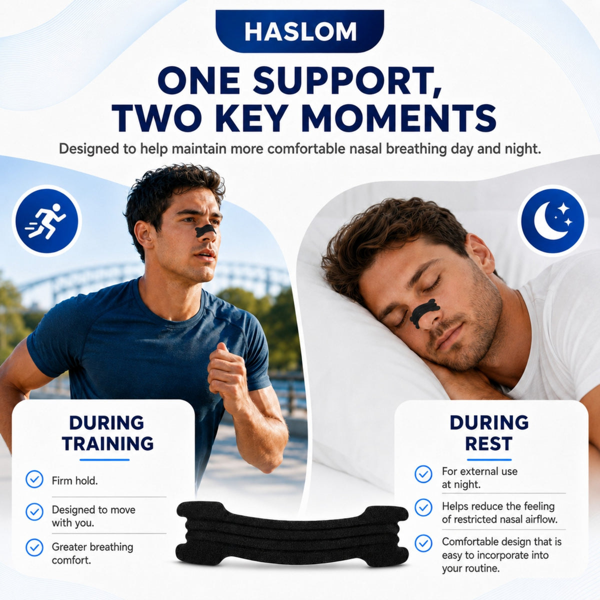 HASLOM Black nasal strips for CrossFit and the gym