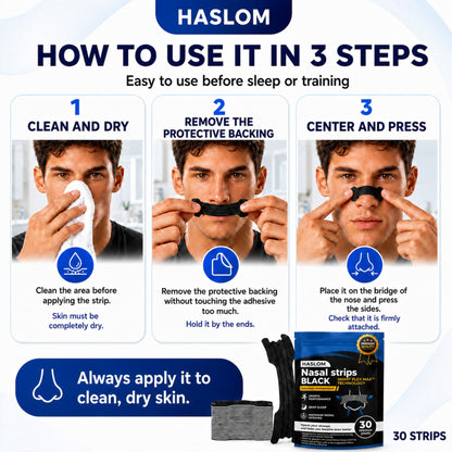 HASLOM Black Performance sport nasal strips