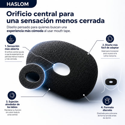 Tiras bucales con orificio HASLOM para empezar con el mouth tape