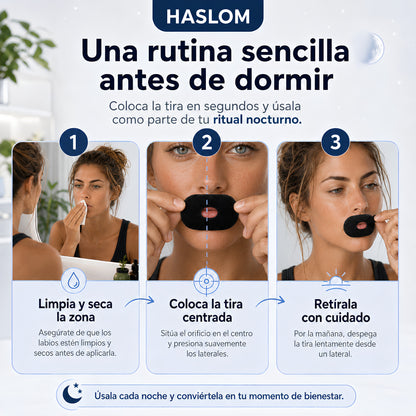 Cómo usar las tiras bucales con orificio HASLOM
