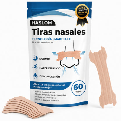 Tiras nasales para dormir HASLOM Premium – bolsa de 60 tiras
