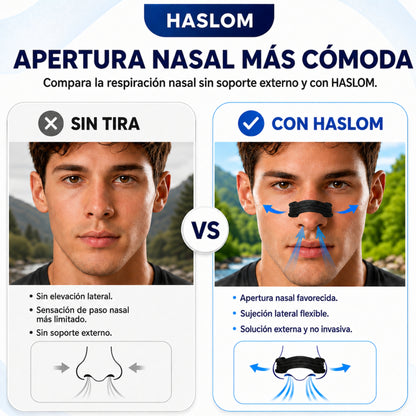 Tiras nasales Black HASLOM con mayor apertura nasal
