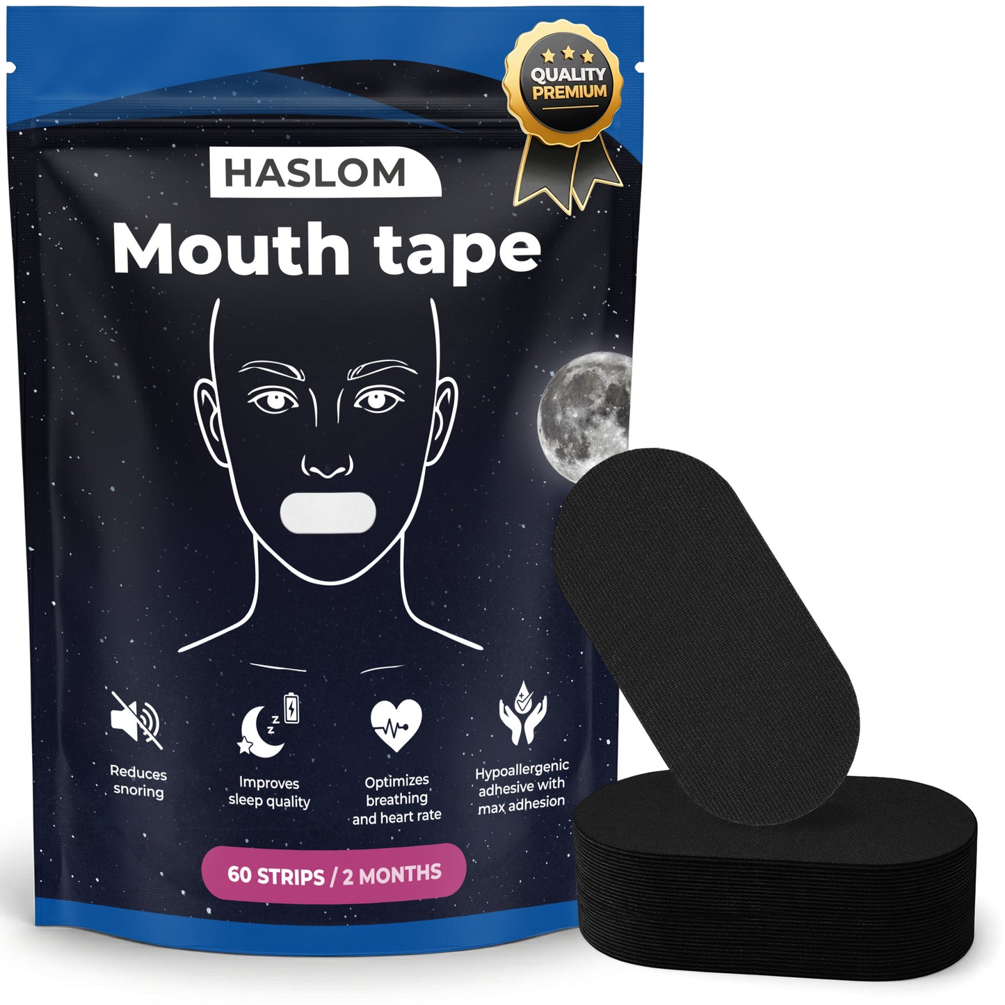 Haslom® Mouth Tape for Sleeping - 60 strips